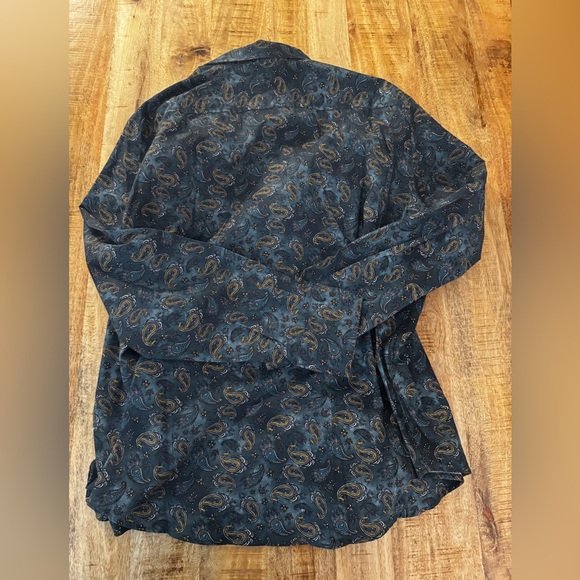 Robert Graham SCOTT classic fit Men's Paisley button down Shirt dark teal 3X 3XL - Picture 7 of 7